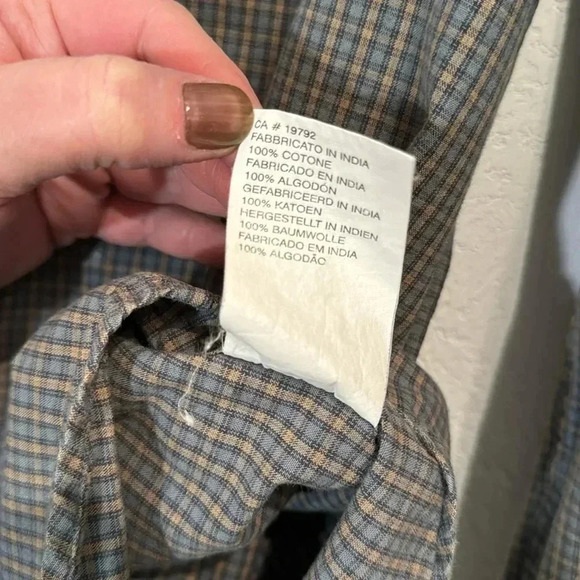 Timberland Blue & Tan Cotton Button Down Shirt size M - Picture 10 of 10